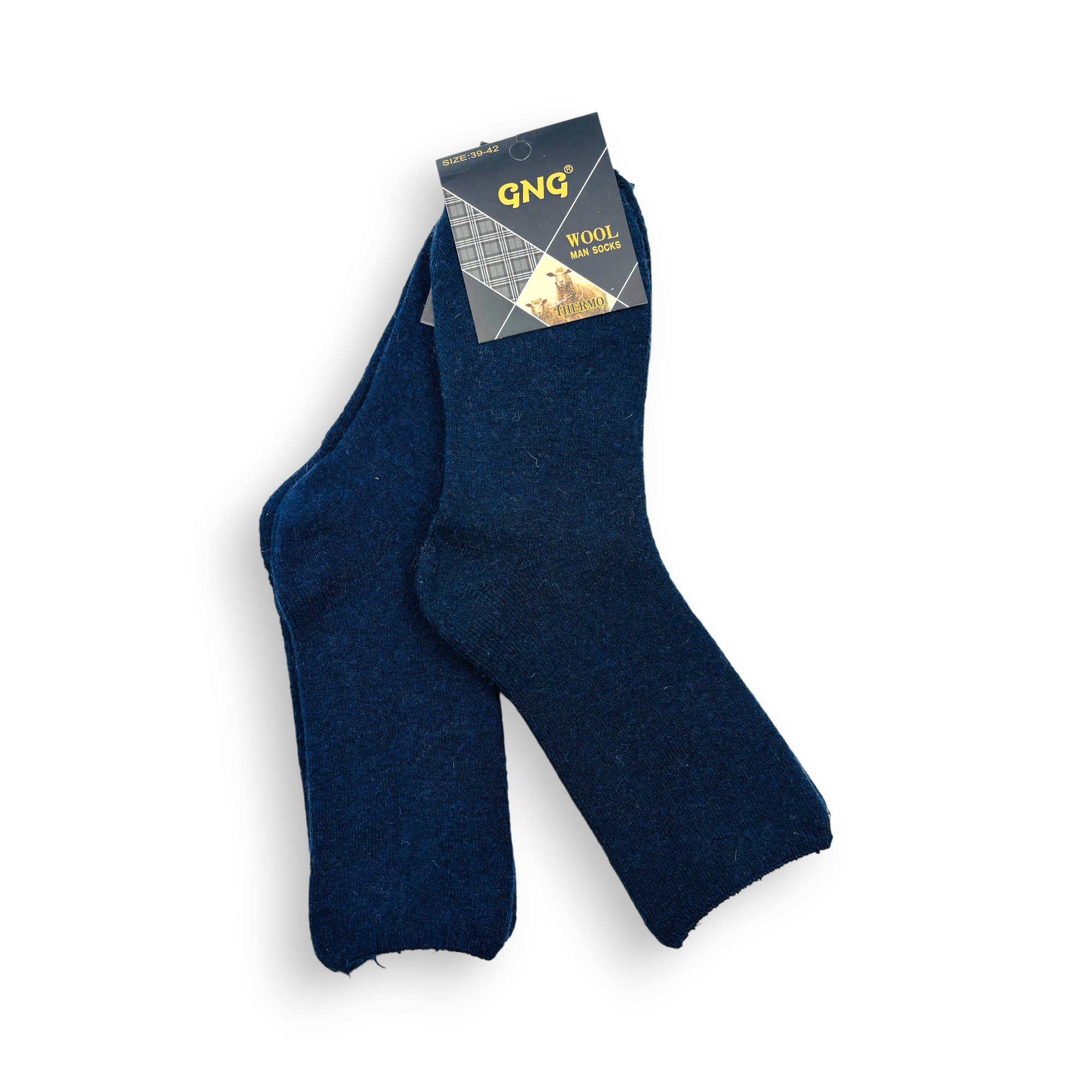 1725 ANGORA Thermo siltas vīriešu zeķes no angoras vilnas (zilas) - Image 1