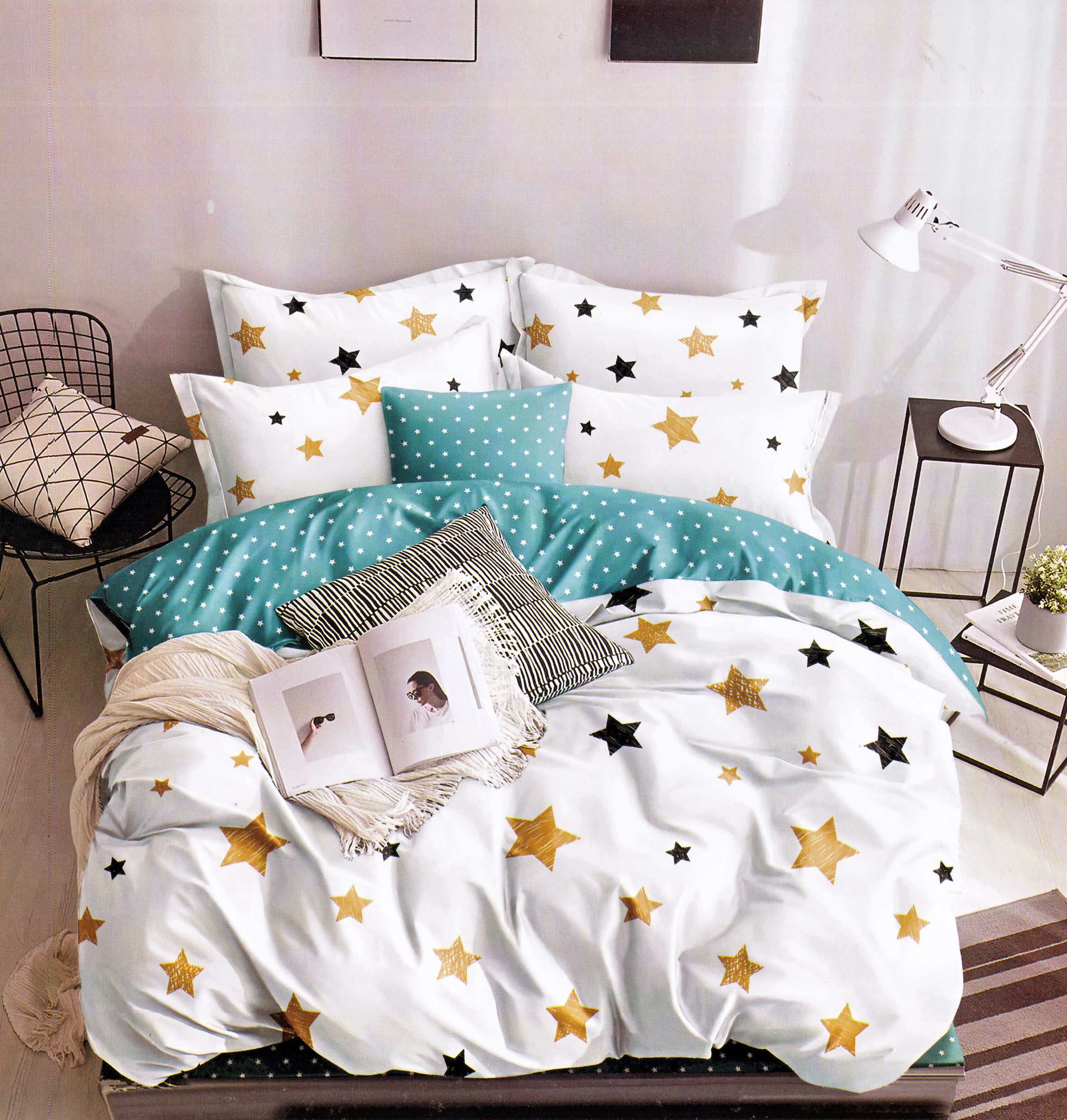 1728 200×220 Gultas veļas komplekts by Luna Home / 100% kokvilna satīns / 3.daļas/ spilvendrānas 70×80 cm - Image 1