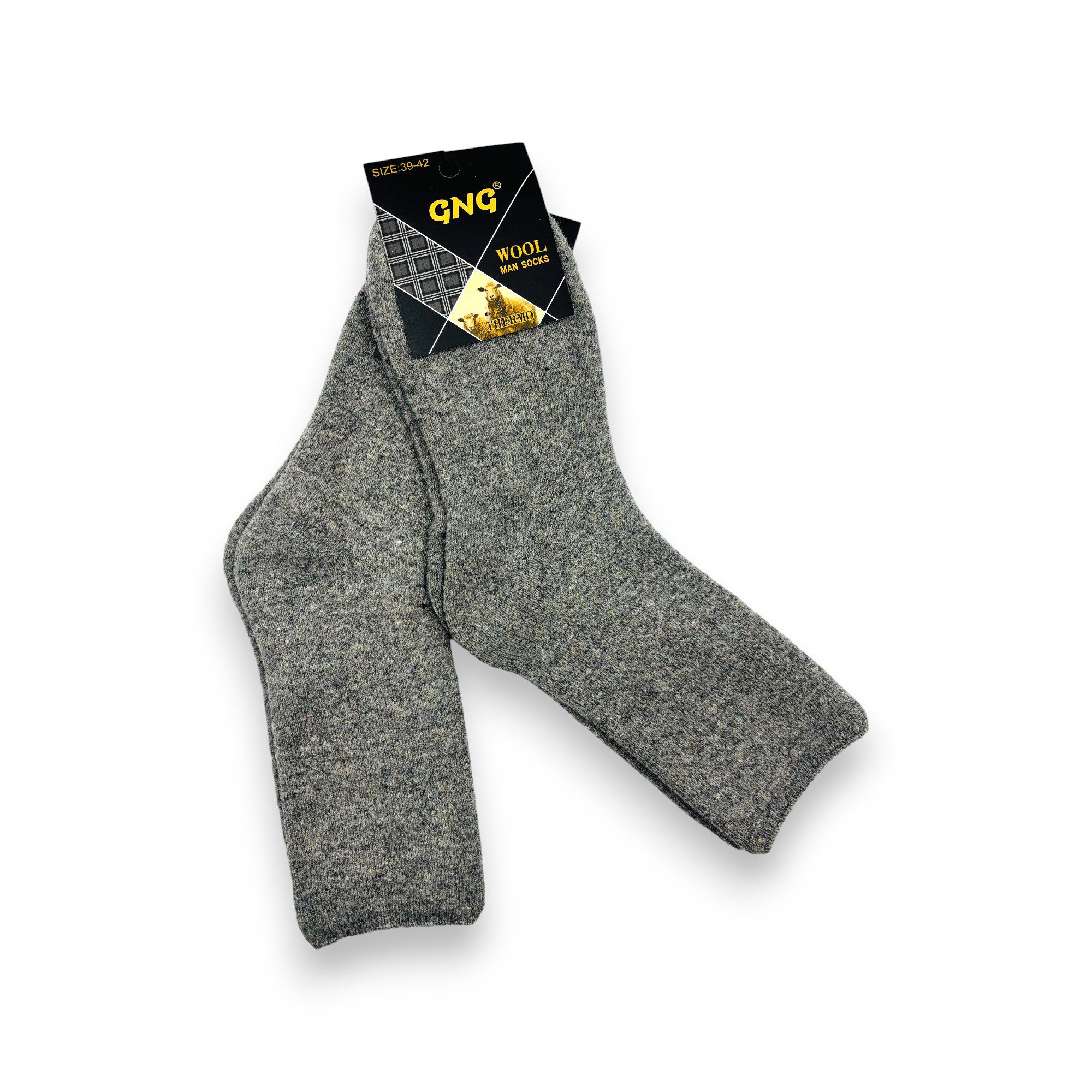 1742 ANGORA Thermo siltas vīriešu zeķes no angoras vilnas (gaiši pelēkas) - Image 1