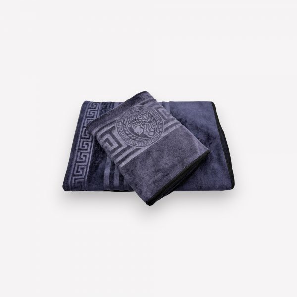 Luks klases vannas dvielis Versece Tumši Pelēks 70×140 cm (liela izmēra)