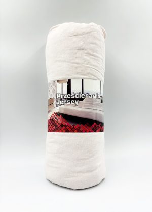 160×200 Trikotāžas palags ar gumiju Jersey / 100% kokvilna (balts ar roza toni) - Image 2