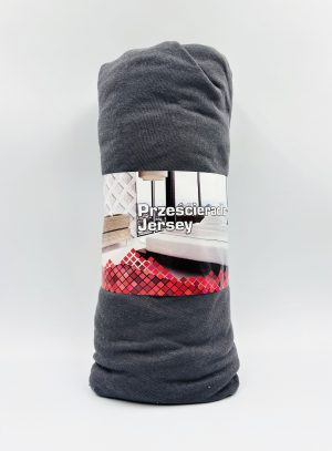 160×200 Trikotāžas palags ar gumiju Jersey / 100% kokvilna (tumši pelēks) - Image 2