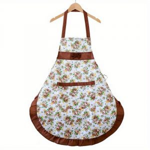 Priekšauts ar ziedu rakstu (brūns) - Image 2