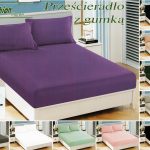 160×200 Palags ar gumiju by Fashion Home Textiles / 100% kokvilna satīns (Violets)