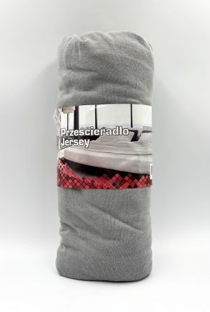 160×200 Trikotāžas palags ar gumiju Jersey / 100% kokvilna (pelēks) - Image 2