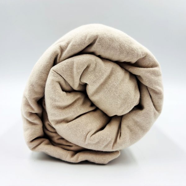 160×200 Trikotāžas palags ar gumiju Jersey / 100% kokvilna (gaiši bēšs)