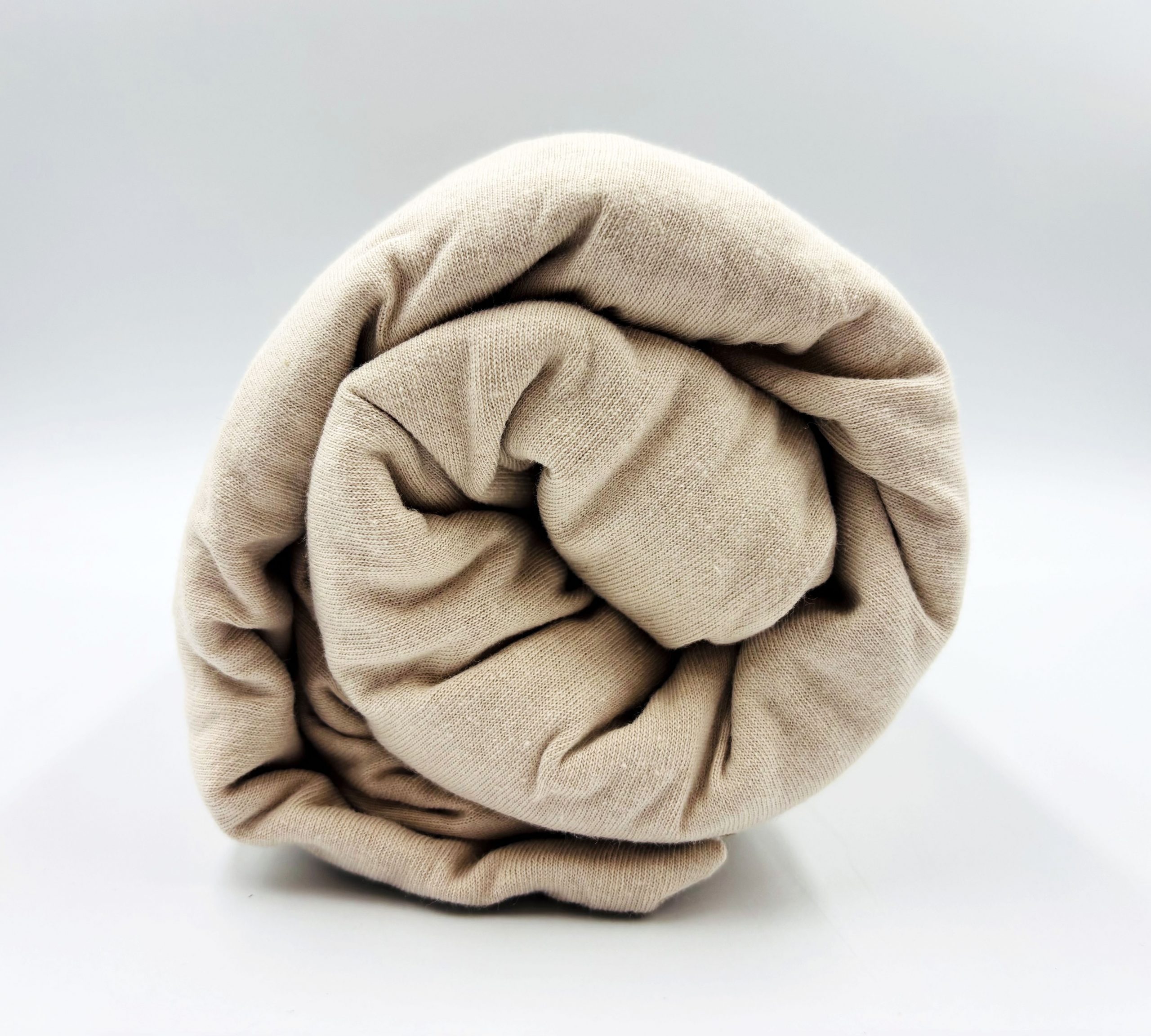 989 -1 160×200 Trikotāžas palags ar gumiju Jersey / 100% kokvilna (gaiši bēšs) - Image 1