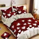 200×220 Gultas veļas komplekts Luna Home ar palagu, 100% kokvilna satīns (