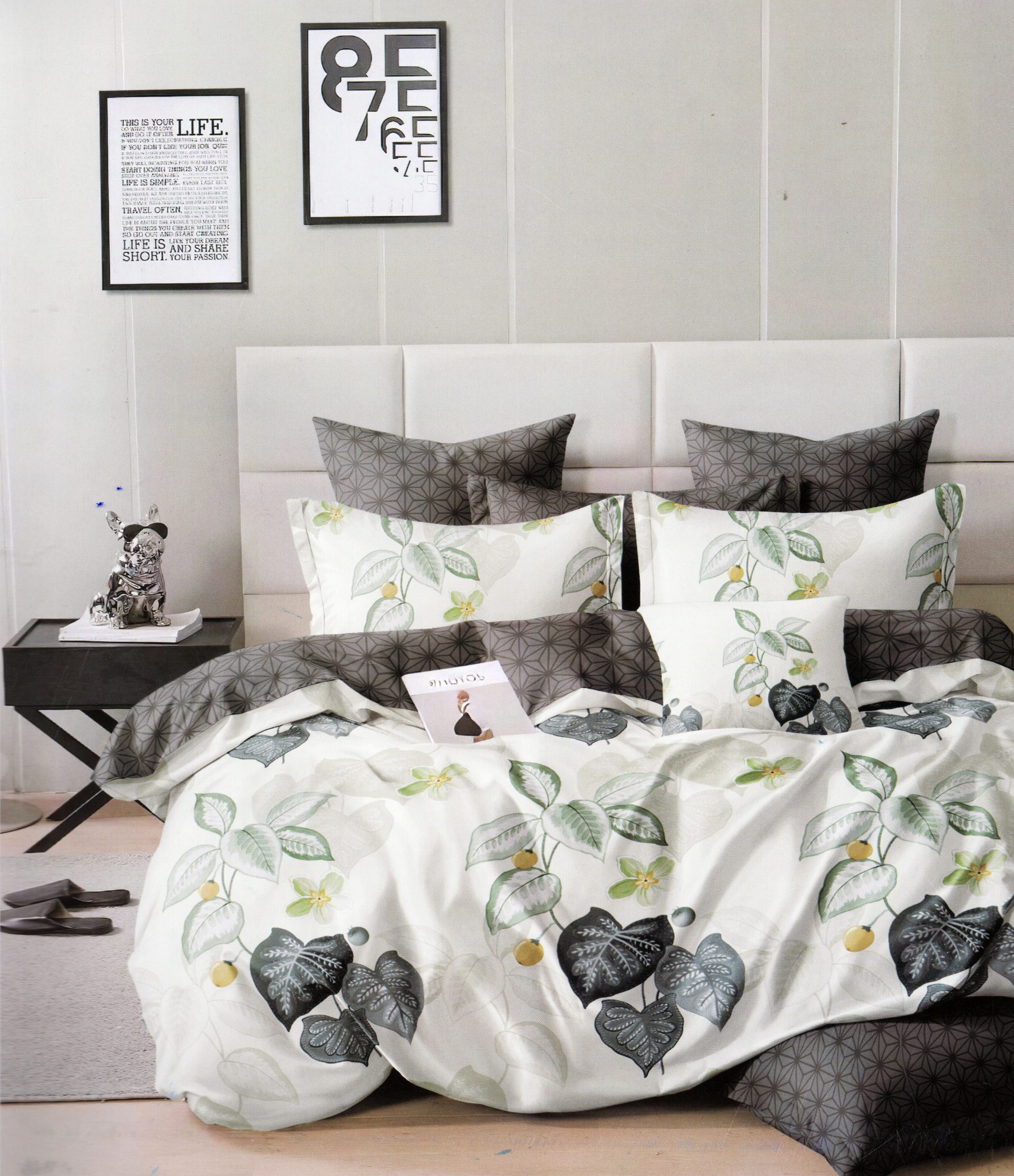 1152 160×200 Gultas veļas komplekts by LUNA HOME / 100% kokvilna satīns / 3.daļas / Spilvendrānas 70×80 cm - Image 1