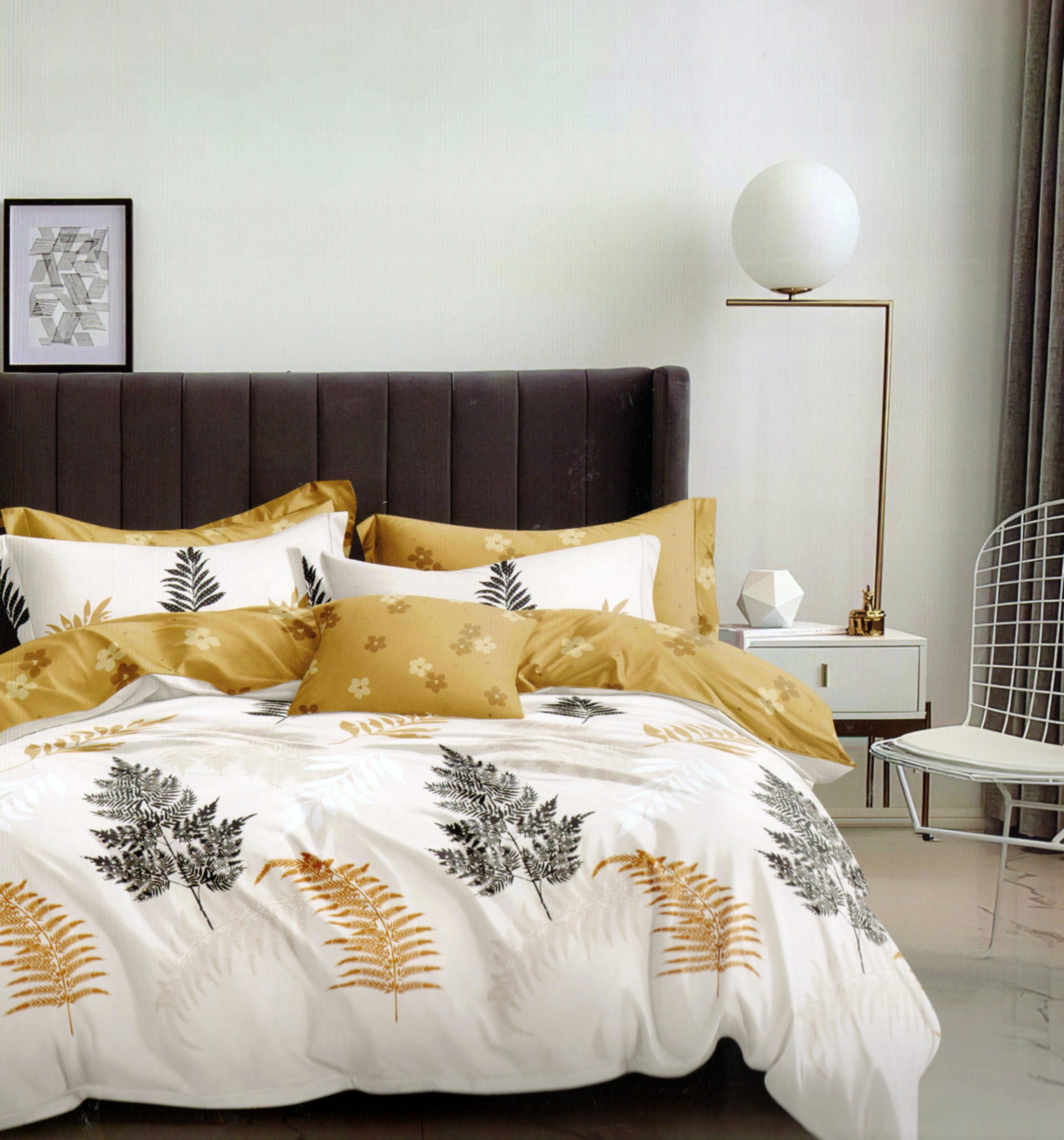 1153 200×220 Gultas veļas komplekts Luna Home ar palagu, 100% kokvilna satīns - Image 1