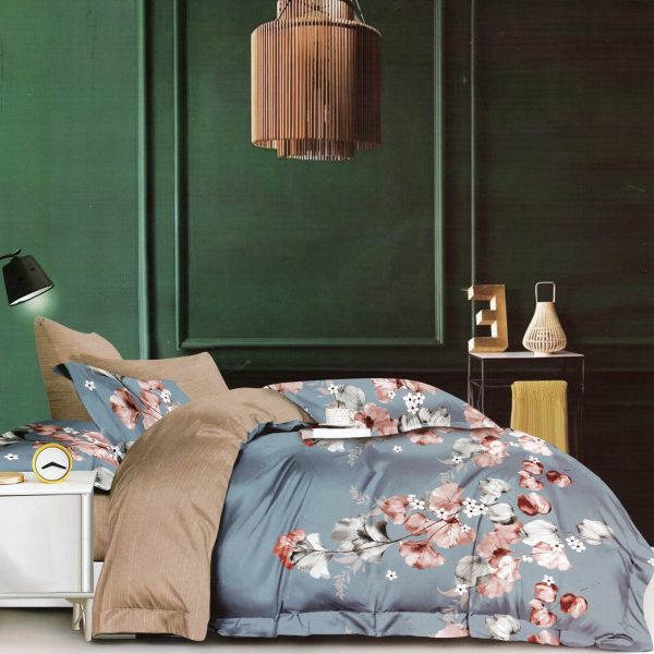 200×220 Gultas veļas komplekts Luna Home ar palagu, 100% kokvilna satīns