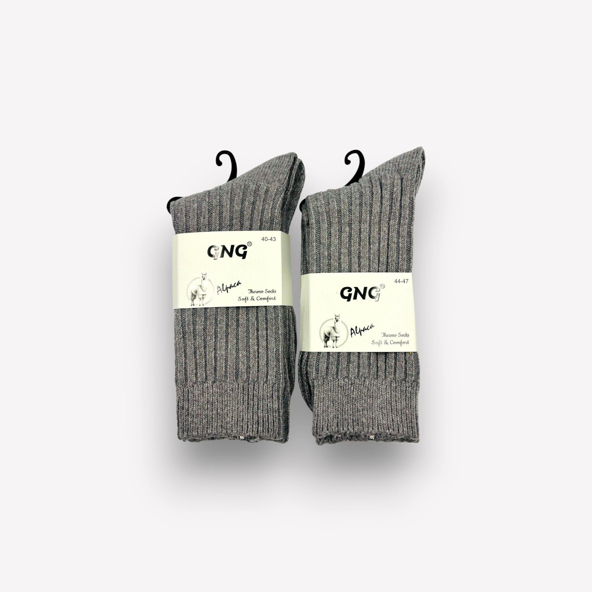 1257 Alpakas vilnas vīriešu zeķes Alpaca Thermo (pelēkas) - Image 1