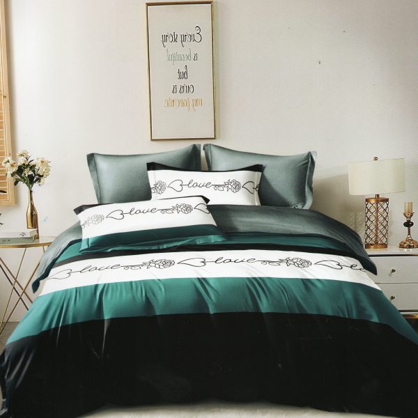 200×220 Gultas veļas komplekts Luna Home ar palagu, 100% kokvilna satīns