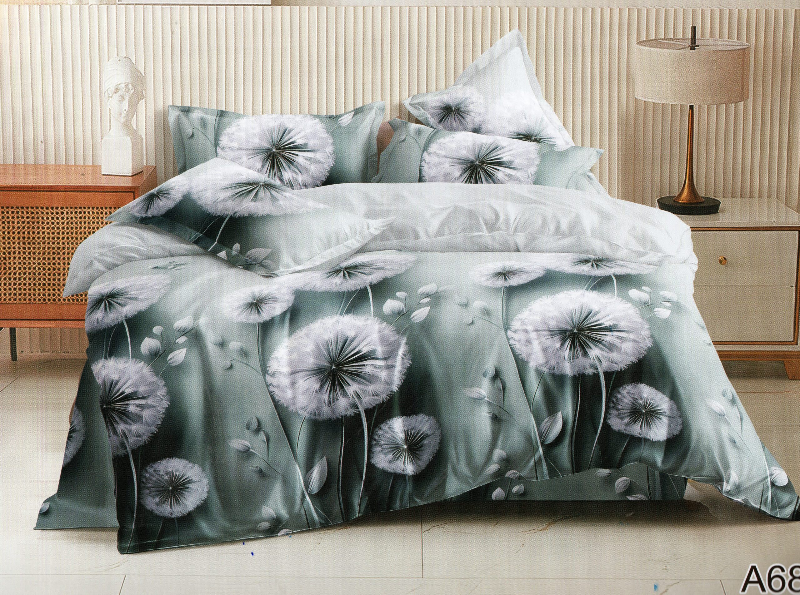 1563 200×200 Gultas veļas komplekts Milano Zone ar palagu – 100% kokvilna satīns - Image 1