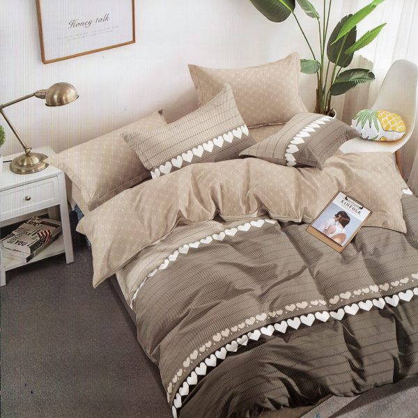 200×220 Gultas veļas komplekts Luna Home ar palagu, 100% kokvilna satīns