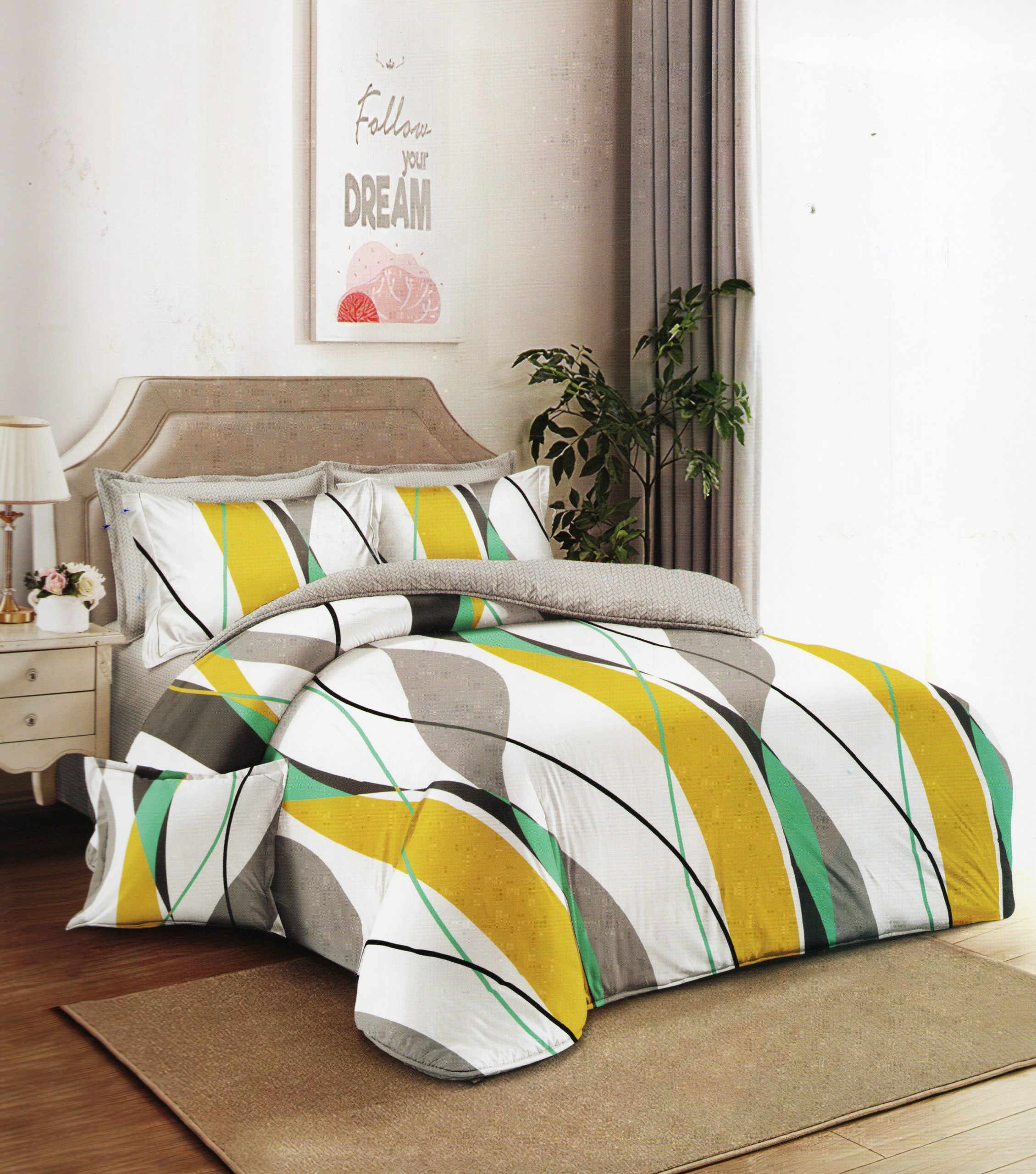 266 160×200 Gultas veļas komplekts by LUNA HOME / 100% kokvilna satīns / 3.daļas / Spilvendrānas 70×80 cm - Image 1