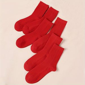 Kokvilnas zeķes – sarkanas, elpojošas, ikdienas komfortam - Image 3