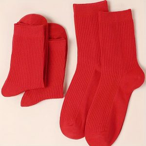 Kokvilnas zeķes – sarkanas, elpojošas, ikdienas komfortam - Image 2