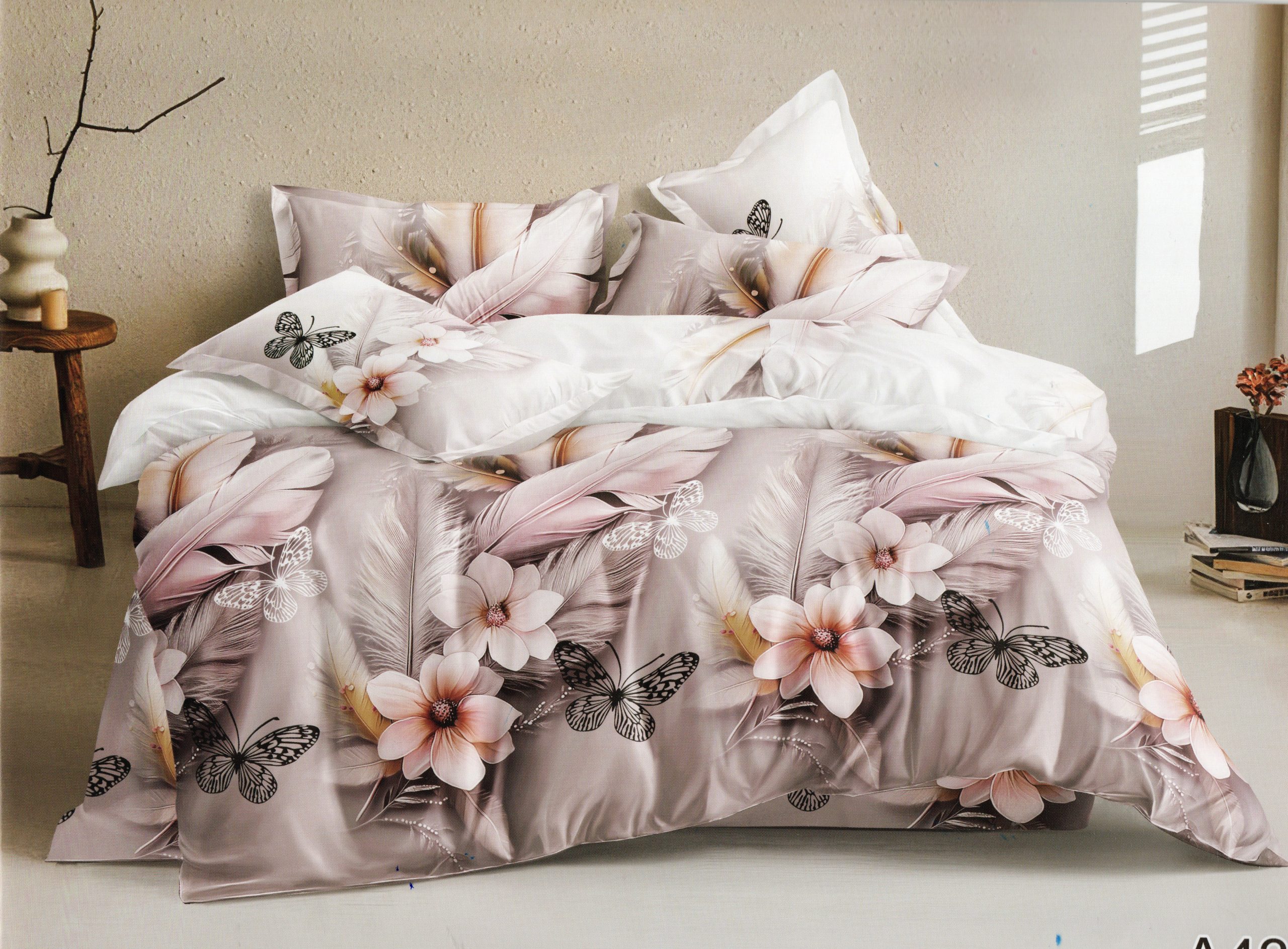 411 180×200 Gultas veļas komplekts by Milano Zone ar palagu/ 100% kokvilna satīns - Image 1