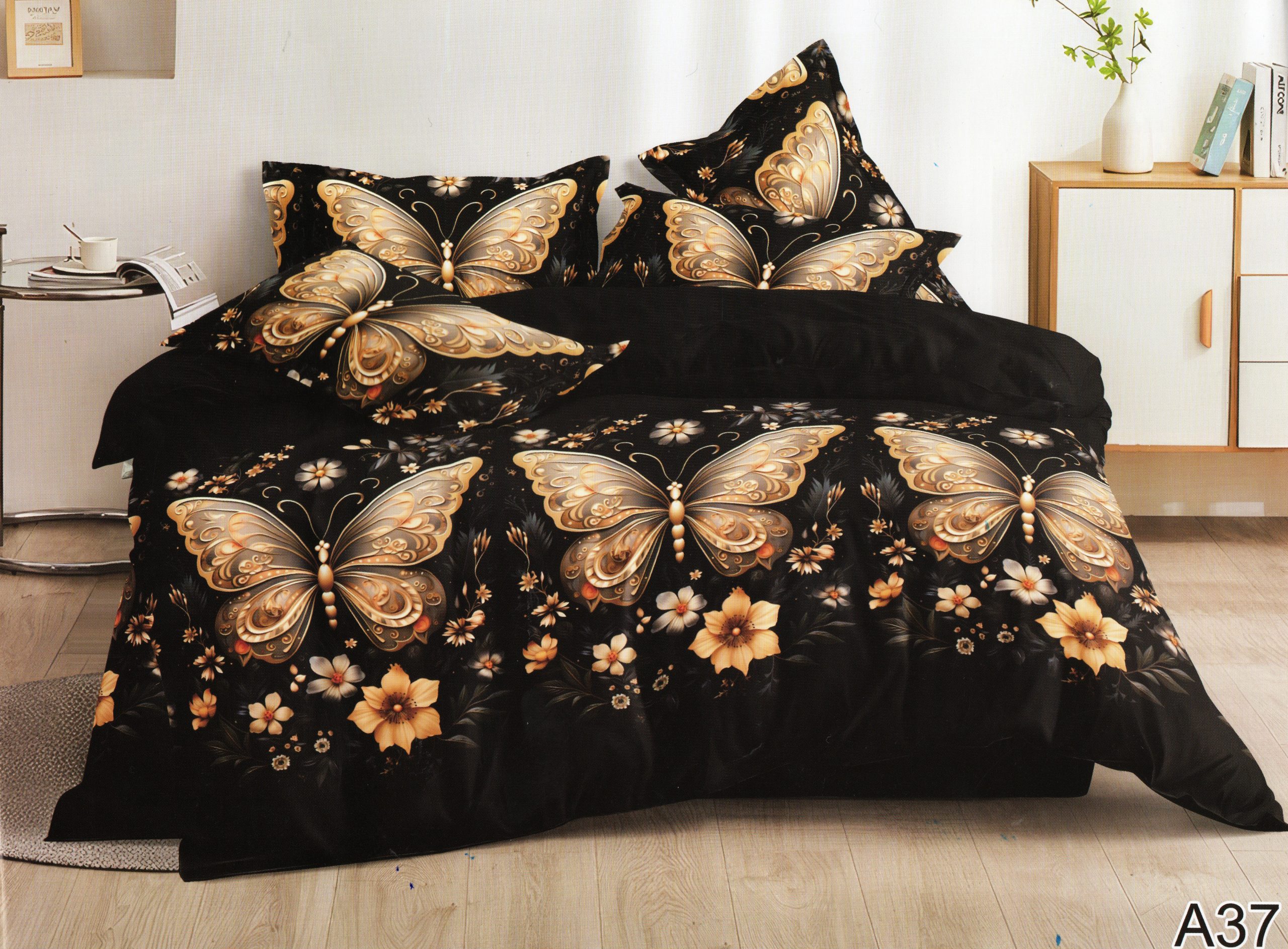 627 180×200 Gultas veļas komplekts by Milano Zone ar palagu/ 100% kokvilna satīns - Image 1