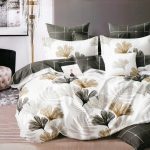 200×220 Gultas veļas komplekts Luna Home ar palagu, 100% kokvilna satīns