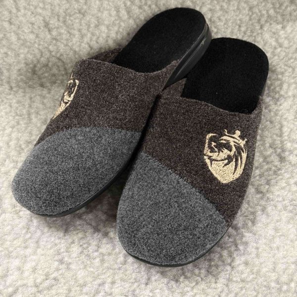 Vīriešu mājas čības no aitas vilnas (filcs)