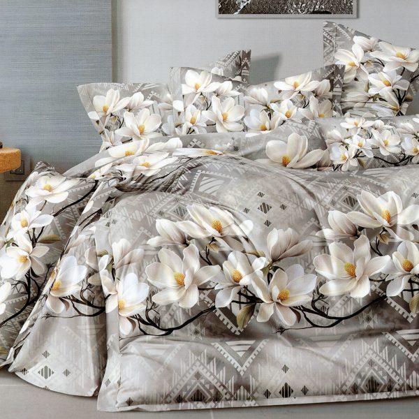 200×200 Gultas veļas komplekts Milano Zone ar palagu – 100% kokvilna satīns