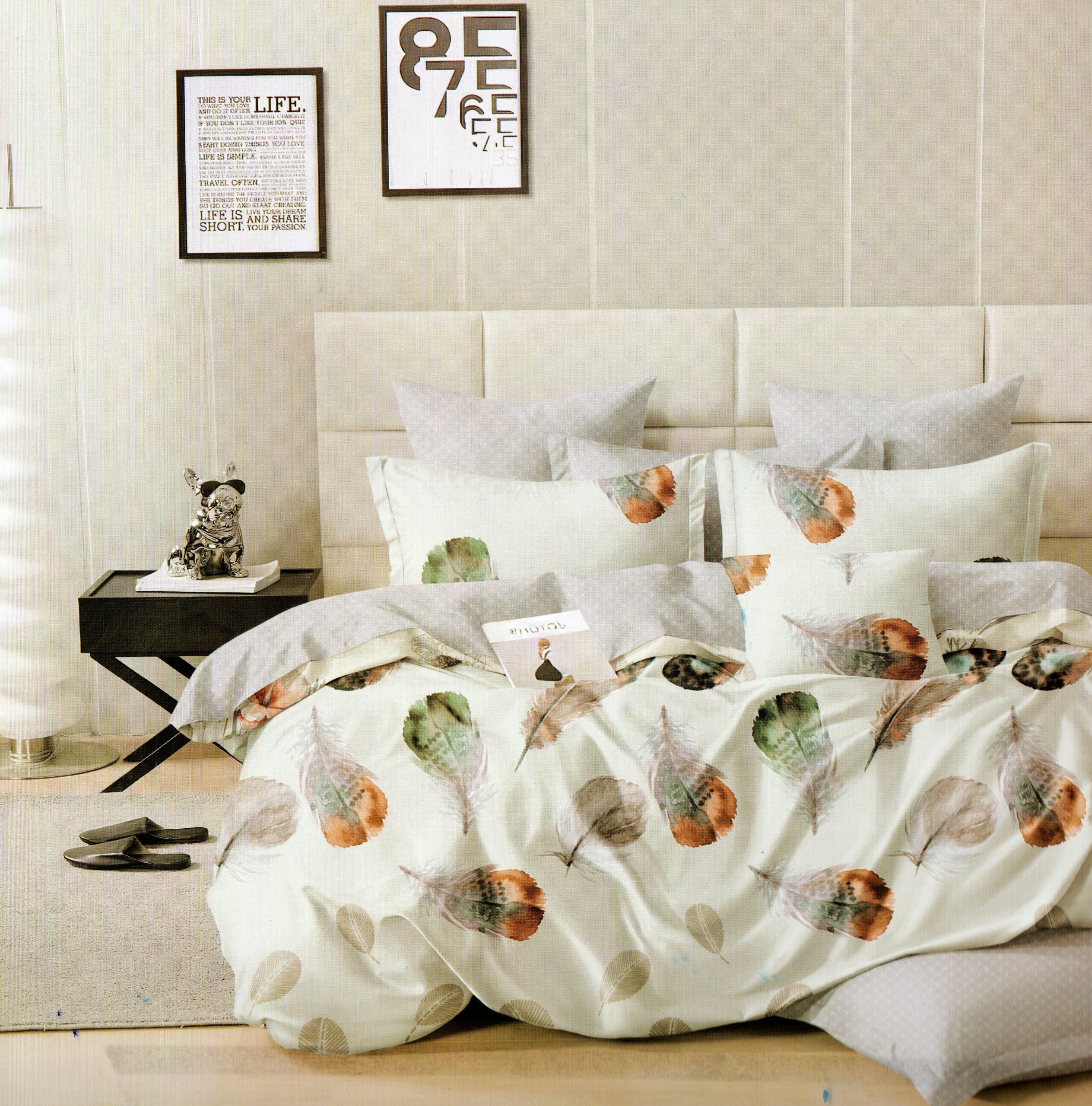 824 200×220 Gultas veļas komplekts Luna Home ar palagu, 100% kokvilna satīns - Image 1