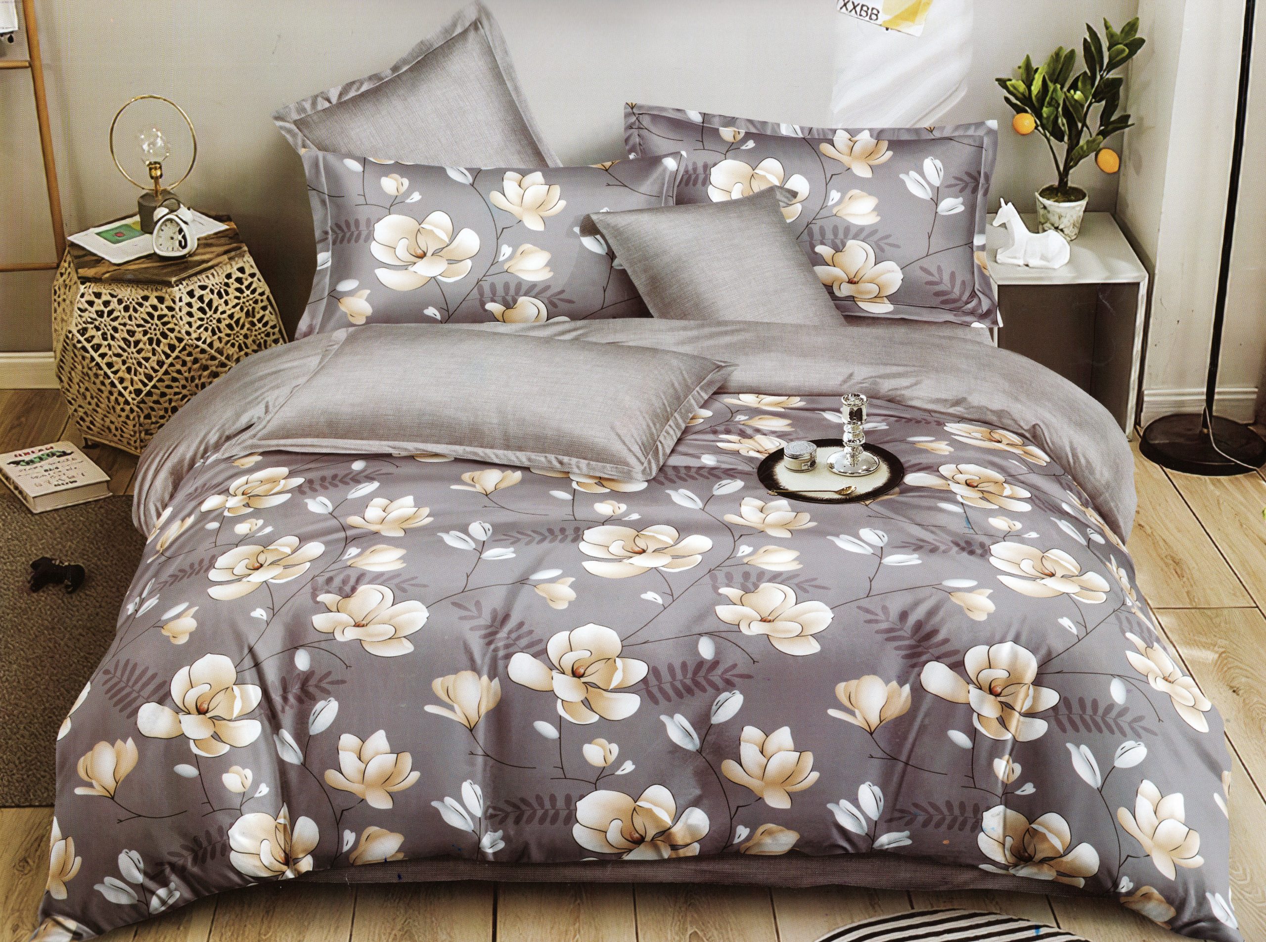 944 140×200 Gultas veļas komplekts Milano Zone ar palagu – 100% kokvilna satīns - Image 1