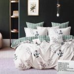 200×220 Gultas veļas komplekts Luna Home ar palagu, 100% kokvilna satīns