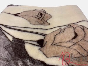 100% Merino aitas vilnas pleds no Eluna ar ziedu,  160×200 cm - Image 6