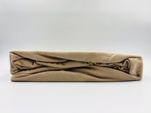 80×160 cm Bērnu kokvilnas palags ar gumiju – Premium komforts (bēšs)