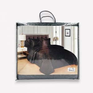 Premium gultas pārklājs 220×240 cm ar spilvendrānām, tumši pelēks - Image 2