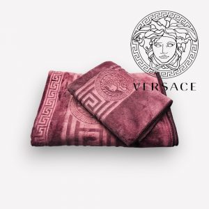 Luks klases vidējā izmēra vannas dvielis Versece 50×90 cm (tumši rozs) - Image 2