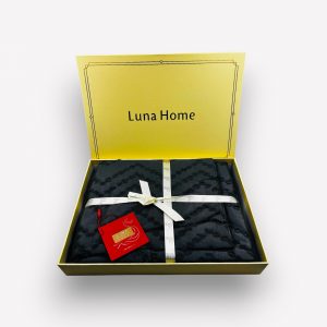 200×220 Premium gultas veļa ar palagu Luna Home dāvanu kastē, kokvilna satīns (tumši pelēks)
