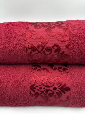 Premium vannas dvieļis vidējā lieluma Two Dolphins 50×90, Turcija (sarkans) - Image 4