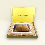 200×220 Premium gultas veļa ar palagu Luna Home dāvanu kastē, kokvilna satīns (bēšs)