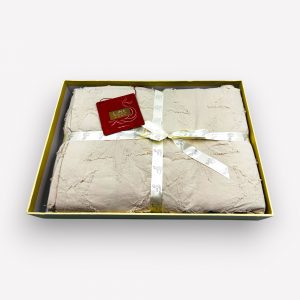 200×220 Premium gultas veļa ar palagu Luna Home dāvanu kastē, kokvilna satīns (gaiši bēšs) - Image 2