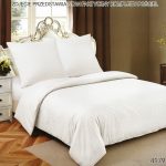 160×200 Premium kvalitātes vienkrasainā gultas veļa LUNA HOME ar palagu– viesnīcu stila elegance, baltā krāsā
