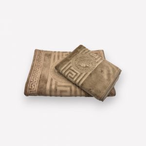 Luks klases liela izmēra vannas dvielis Versece 70×140 cm (bēšs)