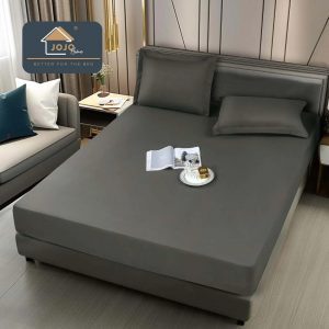 160×200 cm Vienkrāsains palags bez gumijas Milano Comfort Satin (tumši pelēks)