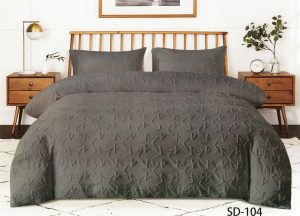 200×220 Premium gultas veļa ar palagu Luna Home dāvanu kastē, kokvilna satīns (gaiši pelēks) - Image 3