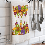 Virtuves Frotē dvielis 100% kokvilna 40×70 cm - Vīna pudele