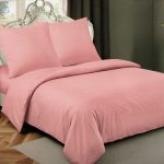 200×220 Premium kvalitātes vienkrasainā gultas veļa LUNA HOME ar palagu– viesnīcu stila elegance, rozā krāsā