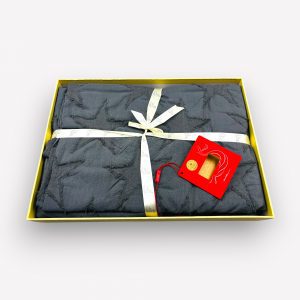 200×220 Premium gultas veļa ar palagu Luna Home dāvanu kastē, kokvilna satīns (tumši pelēks) - Image 3