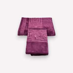 Luks klases vidējā izmēra vannas dvielis Versece 50×90 cm (violets) - Image 2