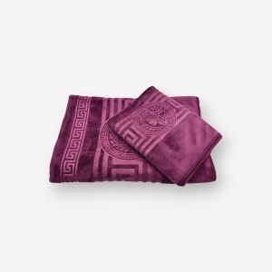 Luks klases vidējā izmēra vannas dvielis Versece 50×90 cm (violets) - Image 4