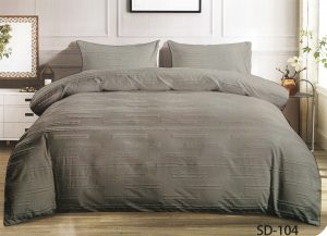 200×220 Premium gultas veļa ar palagu Luna Home dāvanu kastē, kokvilna satīns (gaiši pelēks) - Image 3