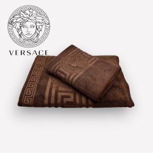 Luks klases vidējā izmēra vannas dvielis Versece 50×90 cm (brūns)