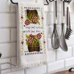Virtuves Frotē dvielis 100% kokvilna 40×70 cm - Ziedi podiņā